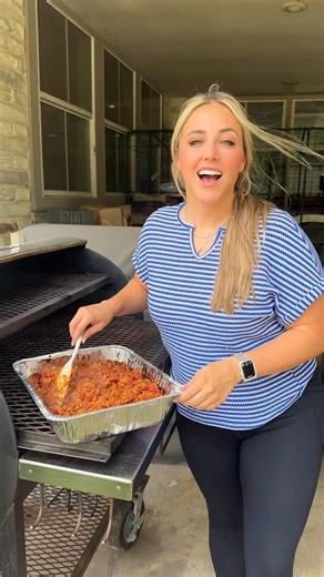 Girl Gone Grilling said it best... 🔥 These ain’t your grandma’s baked beans… unless grandma had a smoker and a serious love for meat. Loaded with sausage, bacon, and ground beef, then kissed with smoke 'til they’re next-level delicious. 🤤 Tag someone who needs this on their plate—stat. | Bear Mountain BBQ