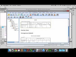 Analysis of Variance in SPSS