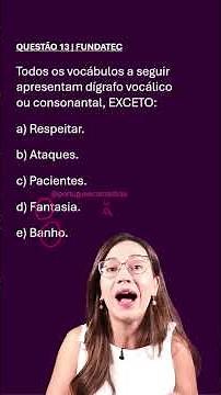 Português para Concursos | Dígrafo | Banca FUNDATEC👉 Dígrafo vocálico ou consonantal?