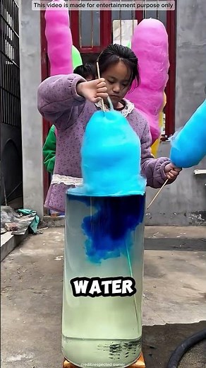 Cotton Candy Experiment Gone Wrong 😳 Watch What Happens When It Hits Water!#shortvideos