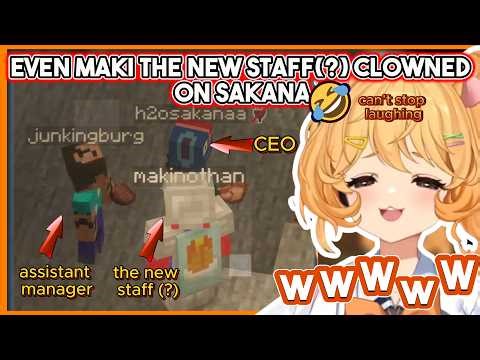 Eimi Can’t Stop Laughing as New Staff(?) Maki & Assistant Manager Junko Bully Sakana in Minecraft 😆