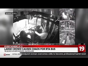 New video from Cleveland RTA bus swarmed by large group
