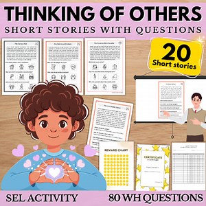 Empathy Thinking Of Others Stories   Comprehension Question Worksheet Autism SEL