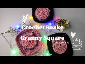 How To Crochet Snake Granny Square 🐍 Beginner Friendly Tutorial | Kait Ular