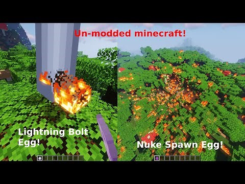 How to get lightning and nuke spawn eggs in unmodded minecraft.