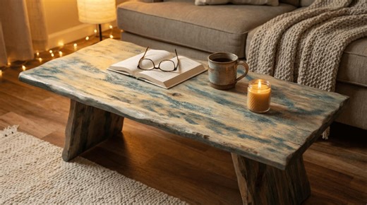 Handcrafted Live Edge Cedar Coffee Table: Rustic Blue-green Accent Furniture Ready to Ship - Etsy Australia
