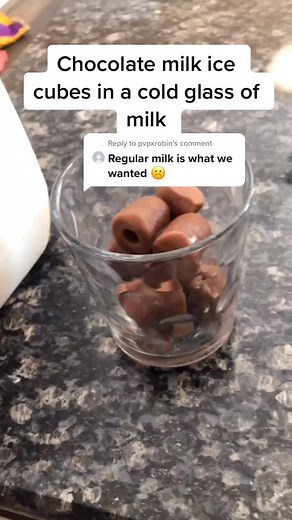 Reply to @pvpxrobin #this lined up tooooo well Cholate Milk ice cubes in ice cold milk #icetok #satisfy