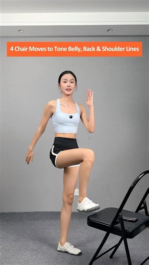 4 Chair Step Up Moves to Burn Belly Fat, Flatten Waist & Sculpt Back & Shoulders