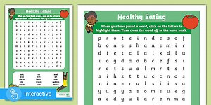 Interactive PDF: Healthy Eating: Food Word Search