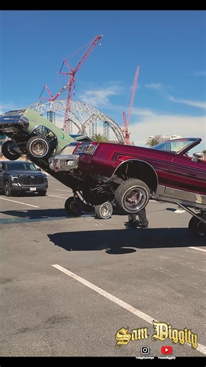 Lowrider Hopping at parking lot Las Vegas