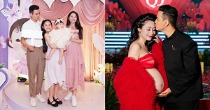 Diễn viên Thanh Hiền khoe cảnh chồng và con riêng hôn bụng bầu, em bé sắp chào đời là cục vàng của chị gái Grammy