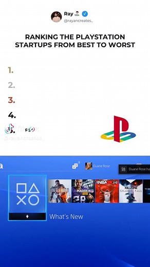 here's a ranking of every playstation start up. let me know what your favourites are! #playstation #sonyplaystation #ps5 #ps2 #ps4