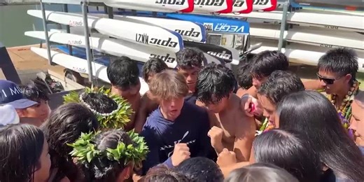 Kayaking team paddles to victory with rescued teammate there to congratulate them