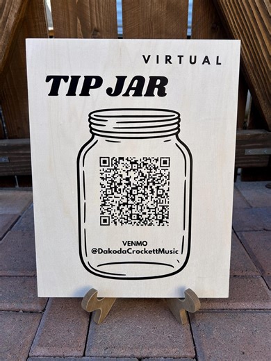 Custom Wooden Sign QR Code Virtual Tip Jar - Etsy