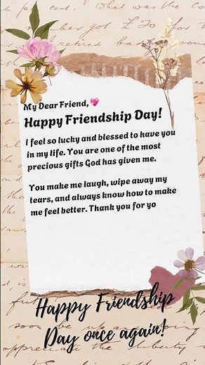 Friendship Day greeting card writing | Happy Friendship Day 2026 | Friendship Day message