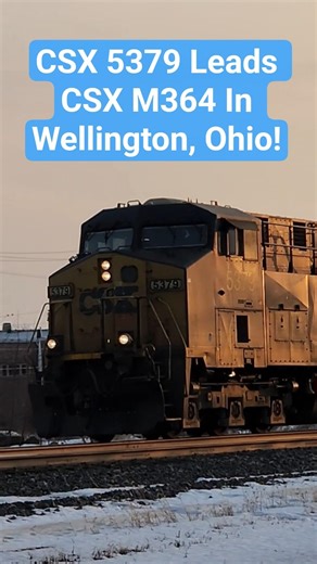 CSX 5359 Leads M364 On a Spring-Like Smokey Day during the Evening in Wellington, Ohio!