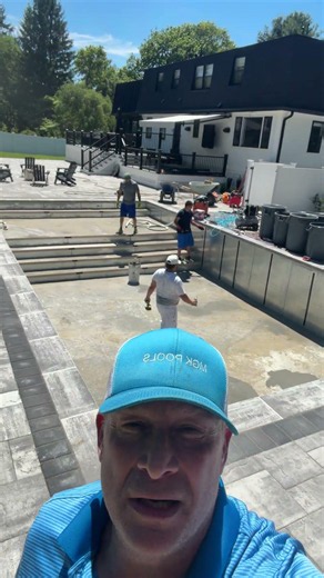 Medway MA Vinyl Inground Pool Build with Stadium Stairs and Tanning Ledge