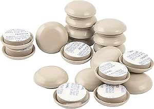 Super Sliders 1 1/4" Plastic Outdoor Patio Furniture Sliders Weather Resistant, Beige (20 Pack)