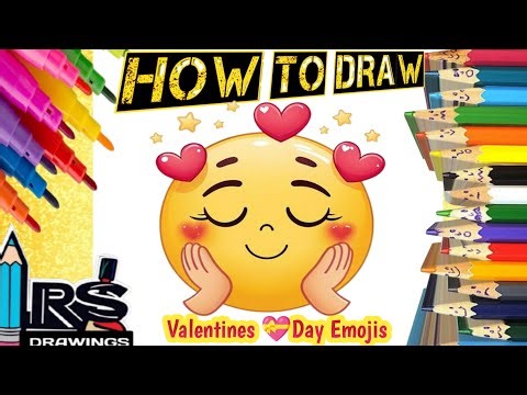 How to draw cute Valentine's Day easy Emoji drawing step by step for kids&toddlers|valentines💝 day