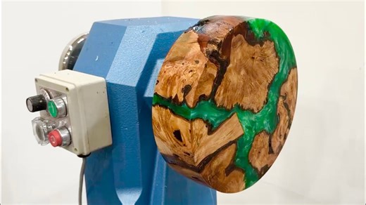 Watch what happens when a heavy chunk of jade meets an expensive burl