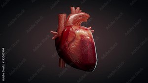 3D animation of a beating human heart