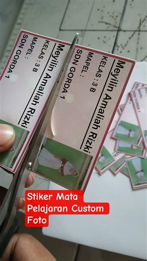 stiker mata pelajara custom foto #videoshort #cetakanstiker
