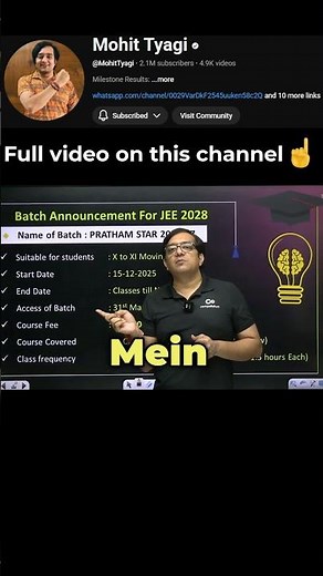 Class 10 Students Moving to 11 — Best Batch to Start JEE Prep