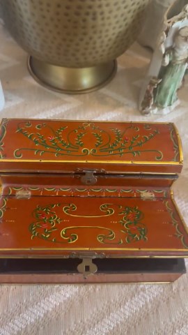 Antique Hand-painted Wooden Box - Etsy