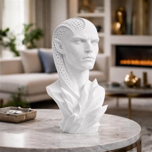 Futuristic Alien Bust STL, 3D Print Files, STL Files for 3D Printing, 3D Printed Sculpture, Sci Fi Head Statue, Cyberpunk Decor - Etsy