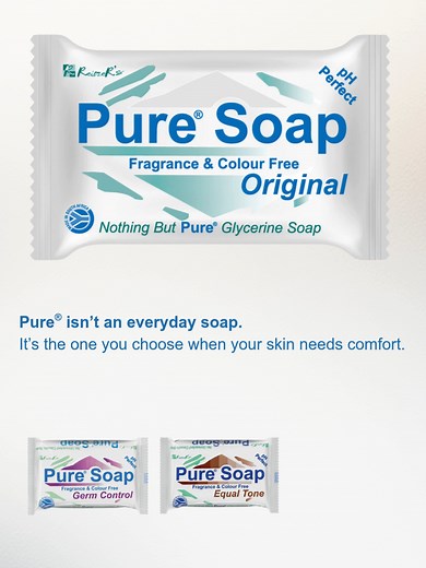 Feel the Pure® Difference. Pure® Glycerine Soap.