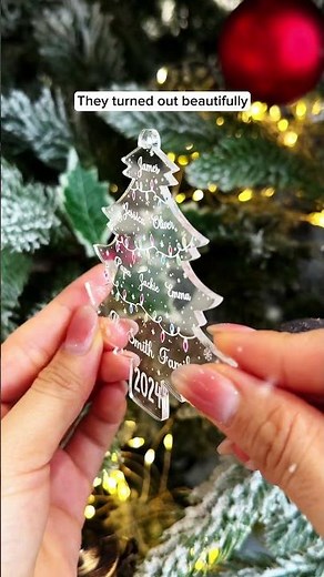 Christmas Tree With Family Names And Led Lights | Personalized Acrylic Ornament