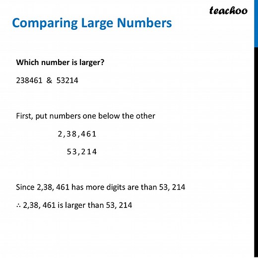 Comparing Large Numbers - Step-by-Step Process with examples