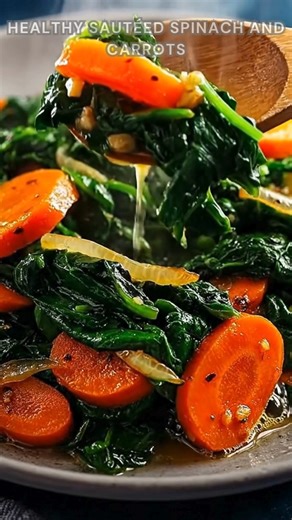 Spinach wilted gently. Toss with carrots, onion, garlic, salt and pepper. Sauté on medium heat for 10 minutes. This healthy sautéed spinach and carrots dish is tender, garlicky, and vibrant with a warm, savory finish. Ingredients ➤ 1½ lb baby spinach, trimmed ➤ ¼ cup olive oil ➤ 1¼ cups carrots, sliced FULLL Recipe in First Cօʍʍеոτ 👇👇 | Nessy Recipes
