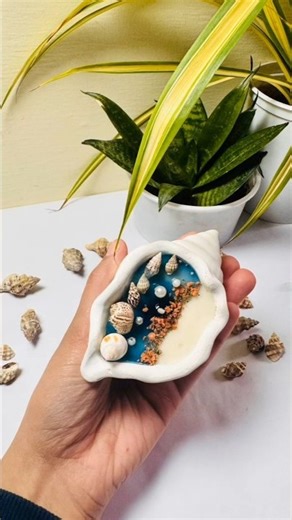 Inspired by the ocean🌊, crafted with love 💕 #candles #shorts #seashell #beachtheme #ytshorts #conch