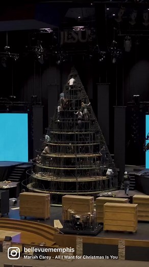 The Christmas tree is UP!!! We cannot wait to see you all for our Singing Christmas Tree production December 9-14! Purchase tickets at bellevuesingingtree.org! 🎄 | Bellevue Baptist Church