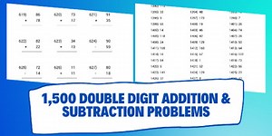 1500 Addition and Subtraction Double Digit Math Problems Worksheets w-Answer Key