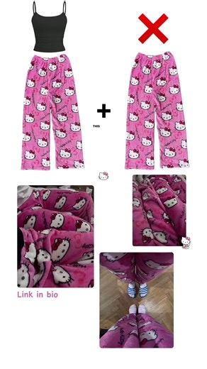 Svoje mega pohodlné Hello Kitty kalhoty seženeš na comfyclothes.cz 🤩 Odkaz v biu #hellokitty #pants #clothes #pajamapants