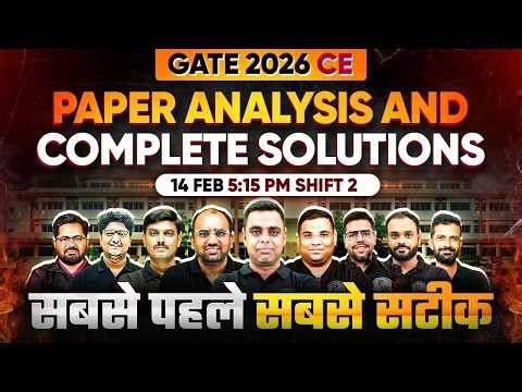 GATE CE Paper Analysis 2026 | GATE Civil Engineering Paper Analysis & Paper Solutions | Shift 2