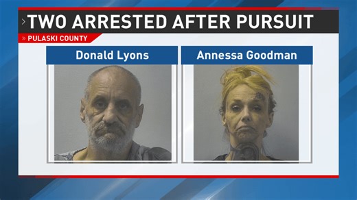 Two arrested after police pursuit in Pulaski County