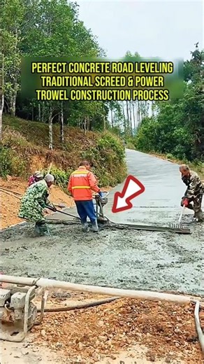 Perfect Concrete Road Leveling | Traditional Screed & Power Trowel Construction Process