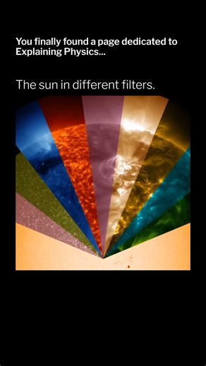 Explaining Physics on Instagram: "Multispectral imaging of the Sun, primarily done by missions like NASA's Solar Dynamics Observatory (SDO). The fundamental principle is that different wavelengths of the electromagnetic spectrum—especially those in the extreme ultraviolet (EUV) and soft X-ray range, which are invisible to the human eye—are emitted by solar plasma at vastly different temperatures. Each colored wedge in the video represents a specific, narrow band of wavelength, and thus a specifi