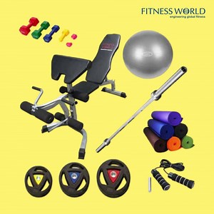 Make your home a perfect gym with our Fitness World fitness equipment combo packages for an everyday workout from the comfort of your home. Limited Offer, Enquire Today! https://bit.ly/2AozAEb Contact us on: 9313204632 | info@fitness-world.in #FitnessWorldIndia #Fitness #FitnessEquipment #combooffers #offers #discounts #sale #yogamat #skippingrope #eazybike #Dumbbells #cardio #GymLife #cardioworkout #FitnessMotivation #GymLife #workout | Fitness World India