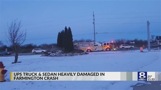 UPS truck, sedan heavily damaged in Farmington crash
