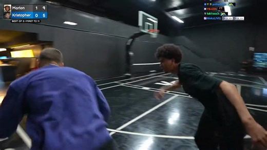 Marlon hit a step back 3 pointer on 6'10" Kristopher London to beat him in a $5,000 Basketball wager 😭🔥