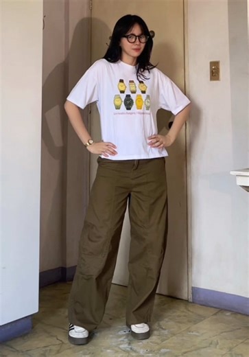 Stylish Army Green Barrel Pants for Women