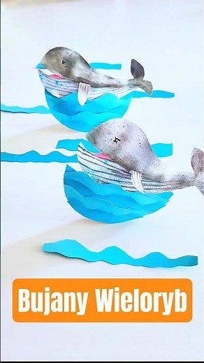 A whale rocking on the waves - A simple paper plate craft