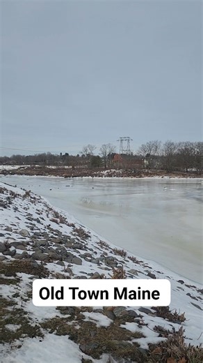 This was the view of the Penobscot River today in Old Town Maine. It was a beautiful winter day for doing some exploring 🌊 #river #wintertime #ice | Wayne Bishko
