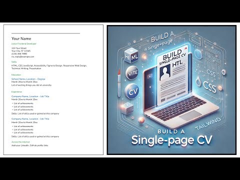 Build a Professional Single-Page CV with HTML, Vite, and Tailwind CSS - Step-by-Step Tutorial