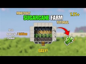 Sugarcane Farm Tutorial (Minecraft 1.21+ - Java & Bedrock) – Easy & Efficient!