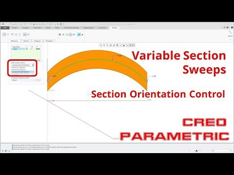 Creo Parametric: Variable Section Sweeps - Part 2: Section Orientation Control